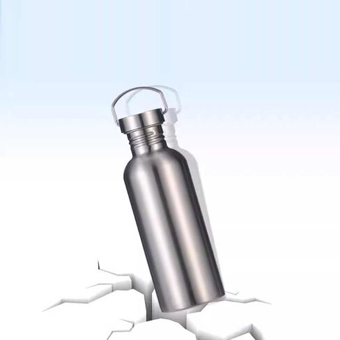 Stainless Steel Water Bottle Single Wall Metal Water Bottle Large Camping Water Bottle with Handle Wide Mouth Leak Proof Lightweight Sports Kettle Cup (12 oz) in Saudi Arabia