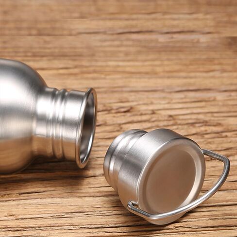 Stainless Steel Water Bottle Single Wall Metal Water Bottle Large Camping Water Bottle with Handle Wide Mouth Leak Proof Lightweight Sports Kettle Cup (12 oz) in Saudi Arabia