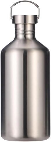 Stainless Steel Water Bottle Single Wall Metal Water Bottle Large Camping Water Bottle with Handle Wide Mouth Leak Proof Lightweight Sports Kettle Cup (12 oz) in Saudi Arabia