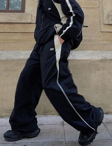 للجنسين Y2k فضفاض Sweatpants الرجال ParachuteTrack السراويل خمر ركض الهيب هوب المتضخم Sweatpants للرجال in Kuwait