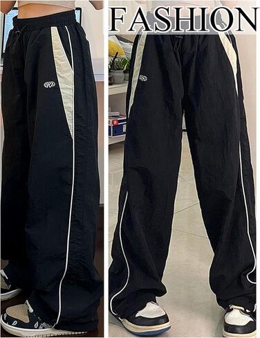 للجنسين Y2k فضفاض Sweatpants الرجال ParachuteTrack السراويل خمر ركض الهيب هوب المتضخم Sweatpants للرجال in Kuwait