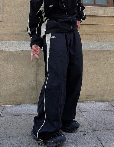 للجنسين Y2k فضفاض Sweatpants الرجال ParachuteTrack السراويل خمر ركض الهيب هوب المتضخم Sweatpants للرجال in Kuwait