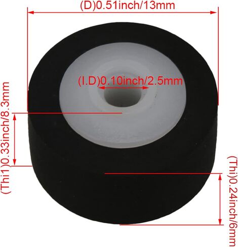 5 Pcs Rubber Bearing Roller Guide Pulley Bearing Wheel Pinch Roller for Audio Radio Tape Recorder in Saudi Arabia