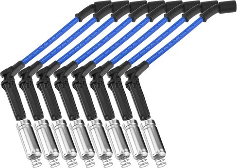 كابل ماستر 10.2 مم أسلاك توصيل الإشعال للسباق لرينيه إكسبريس سافانا 1500 2500 3500 تاهو SSR إنفوي أسندر تريل بليزر EXT 4.8L 5.3L 6.0L V8 LS المحرك 2003-2008 أزرق in Kuwait