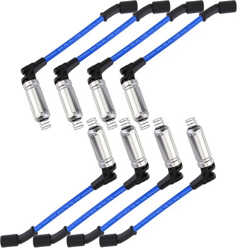 كابل ماستر 10.2 مم أسلاك توصيل الإشعال للسباق لرينيه إكسبريس سافانا 1500 2500 3500 تاهو SSR إنفوي أسندر تريل بليزر EXT 4.8L 5.3L 6.0L V8 LS المحرك 2003-2008 أزرق in Kuwait