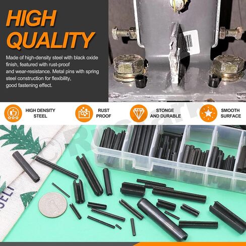 405Pcs 27 Sizes Mixed Roll Pins Assortment Set Split Expansion Pin Assortment Kit M1.5 M2 M2.5 M3 M4 M5 M8 M10 for Home Improvement Automotive Machine Repair in Saudi Arabia