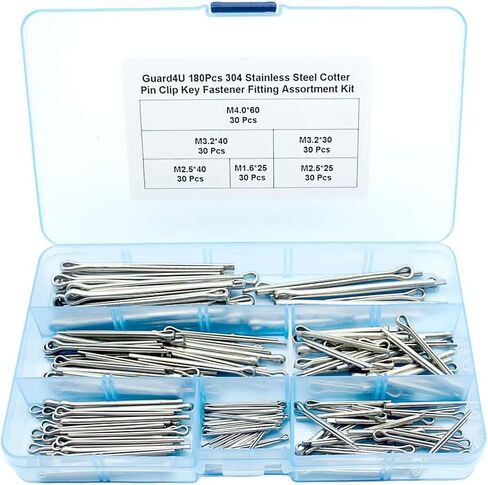 180 قطعة 304 الفولاذ المقاوم للصدأ كوتر دبوس كليب مفتاح السحابة المناسب مجموعة متنوعة ، لميكانيكا السيارات إصلاح المحرك الصغير in Kuwait