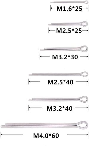 180 قطعة 304 الفولاذ المقاوم للصدأ كوتر دبوس كليب مفتاح السحابة المناسب مجموعة متنوعة ، لميكانيكا السيارات إصلاح المحرك الصغير in Kuwait