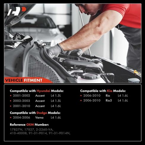 A-Premium Starter Motor Compatible with Hyundai Accent 2001-2010, Kia Rio Rio5 2006-2010 & Dodge Verna 2004-2006, 1.5L 1.6L, Manual Transmission Only, 12V 0.9KW 8 Teeth Clockwise, Replace# 3610022800 in Saudi Arabia