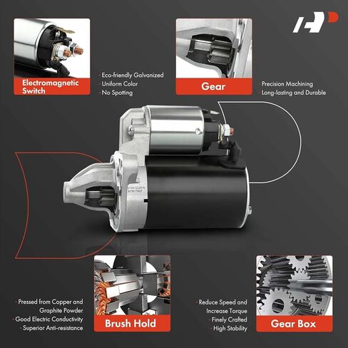 A-Premium Starter Motor Compatible with Hyundai Accent 2001-2010, Kia Rio Rio5 2006-2010 & Dodge Verna 2004-2006, 1.5L 1.6L, Manual Transmission Only, 12V 0.9KW 8 Teeth Clockwise, Replace# 3610022800 in Saudi Arabia