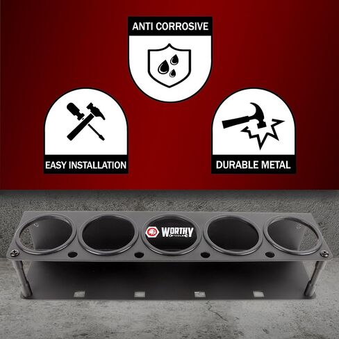 Spray Can Holder Wall Mount with Rubber Grommets - Anodized Aluminum Spray Can Organizer Hold 5 Cans - Aerosol Can Rack for Spray Paint Storage - Ideal for Workshops, Vans & Garages in Saudi Arabia