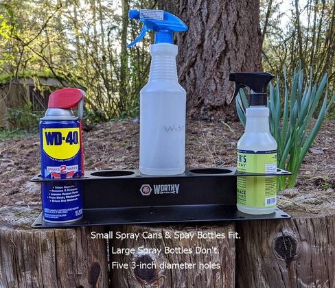 Spray Can Holder Wall Mount with Rubber Grommets - Anodized Aluminum Spray Can Organizer Hold 5 Cans - Aerosol Can Rack for Spray Paint Storage - Ideal for Workshops, Vans & Garages in Saudi Arabia