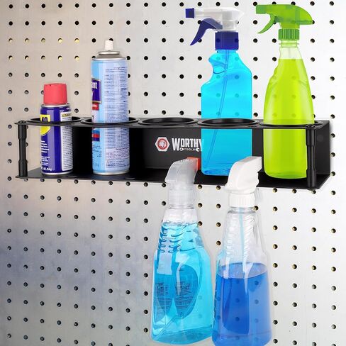 Spray Can Holder Wall Mount with Rubber Grommets - Anodized Aluminum Spray Can Organizer Hold 5 Cans - Aerosol Can Rack for Spray Paint Storage - Ideal for Workshops, Vans & Garages in Saudi Arabia