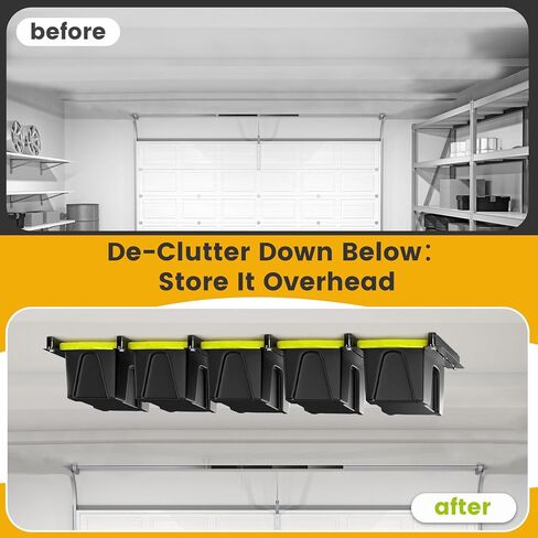 نظام سكة تخزين علوية للحمل، نظام تخزين جراج منزلق قابل للتعديل، رف تخزين علوي، رف تخزين صندوق السقف بمسامير المرآب، رفوف تخزين الصناديق العلوية (الصناديق غير متضمنة) in Kuwait