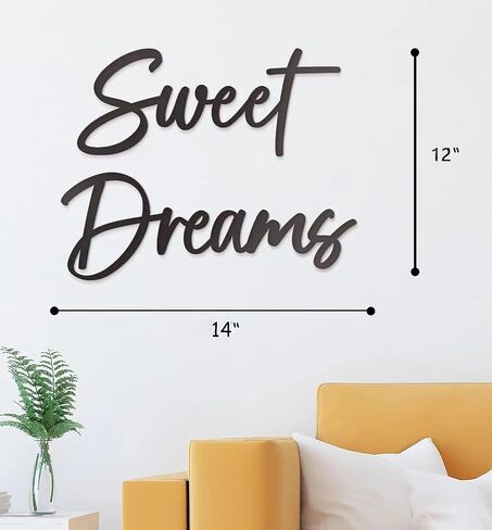 ديكور فني للحائط من Sweet Dreams، علامة معدنية من Sweet Dreams، علامات مزرعة حديثة باللون الأسود للتعليق فوق ديكور جدار السرير لغرفة النوم in Saudi Arabia