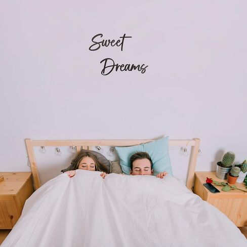 ديكور فني للحائط من Sweet Dreams، علامة معدنية من Sweet Dreams، علامات مزرعة حديثة باللون الأسود للتعليق فوق ديكور جدار السرير لغرفة النوم in Saudi Arabia