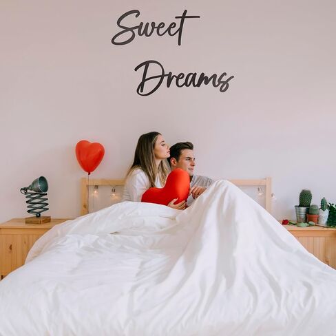 ديكور فني للحائط من Sweet Dreams، علامة معدنية من Sweet Dreams، علامات مزرعة حديثة باللون الأسود للتعليق فوق ديكور جدار السرير لغرفة النوم in Saudi Arabia