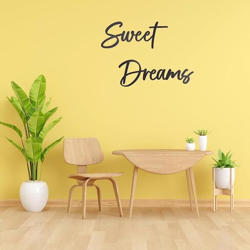ديكور فني للحائط من Sweet Dreams، علامة معدنية من Sweet Dreams، علامات مزرعة حديثة باللون الأسود للتعليق فوق ديكور جدار السرير لغرفة النوم in Saudi Arabia