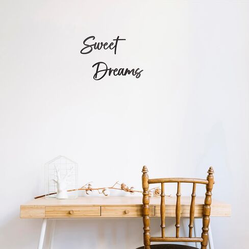 ديكور فني للحائط من Sweet Dreams، علامة معدنية من Sweet Dreams، علامات مزرعة حديثة باللون الأسود للتعليق فوق ديكور جدار السرير لغرفة النوم in Saudi Arabia