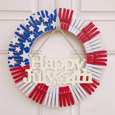 3 قطع Happy 4th of July Letter Wood Sign American Star الوطنية المعلقة لوحة خشبية DIY مشروع الحرف اليدوية مع الحبال ليوم الذكرى للمحاربين القدامى يوم الاستقلال الديكور، 7.87 × 3.54 بوصة in Kuwait