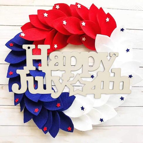3 قطع Happy 4th of July Letter Wood Sign American Star الوطنية المعلقة لوحة خشبية DIY مشروع الحرف اليدوية مع الحبال ليوم الذكرى للمحاربين القدامى يوم الاستقلال الديكور، 7.87 × 3.54 بوصة in Kuwait