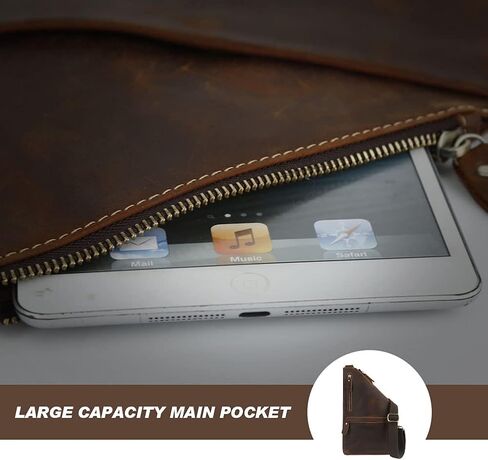 حقيبة كتف جلدية من Leathario للرجال على شكل كتف وحقيبة ظهر كاجوال متعددة الأغراض من الجلد الطبيعي in Kuwait