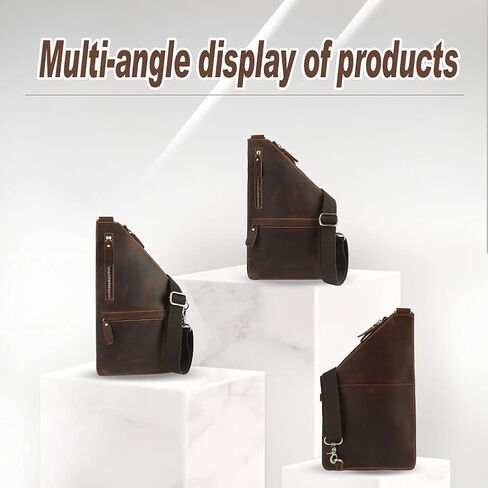 حقيبة كتف جلدية من Leathario للرجال على شكل كتف وحقيبة ظهر كاجوال متعددة الأغراض من الجلد الطبيعي in Kuwait