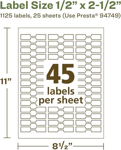 Avery EcoFriendly Matte White Recycled Barbell Labels, 0.5" x 2.5", Matte White Labels, Permanent Label Adhesive, Laser/Inkjet, 450 Printable Labels in Saudi Arabia