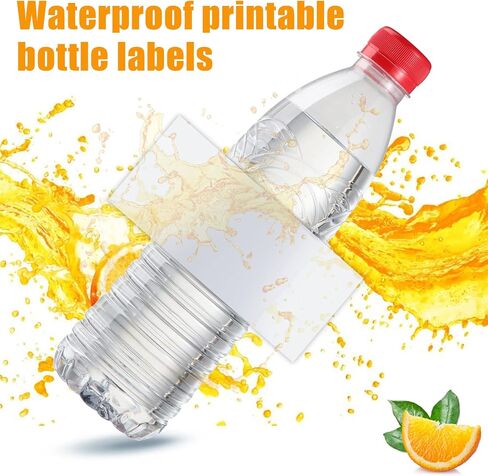 Zonon Printable Water Bottle Labels for Laser, Blank Bottle Stickers Adhesive Personalized Bottle Label Wraparound Rectangle Bottle Label Sticker(240 Pieces) in Saudi Arabia