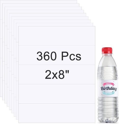 Zonon Printable Water Bottle Labels for Laser, Blank Bottle Stickers Adhesive Personalized Bottle Label Wraparound Rectangle Bottle Label Sticker(240 Pieces) in Saudi Arabia