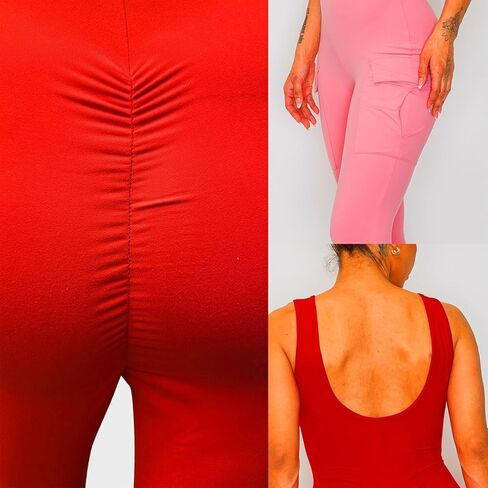 المرأة تانك الأعلى بذلة جيوب البضائع العميق عودة مغرفة الرقبة مثير Bodycon سليم صالح قطعة واحدة in Kuwait