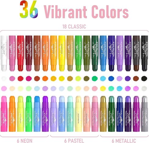 12 Colors Tempera Paint Sticks with 120 PDF Coloring Pages and 30 Stickers, Quick Drying, Smooth, Non-Toxic and Washable Paint Sticks for Kids, Art Supplies for Drawing on Various Objects in Saudi Arabia