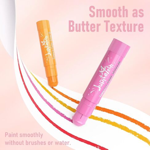 12 Colors Tempera Paint Sticks with 120 PDF Coloring Pages and 30 Stickers, Quick Drying, Smooth, Non-Toxic and Washable Paint Sticks for Kids, Art Supplies for Drawing on Various Objects in Saudi Arabia