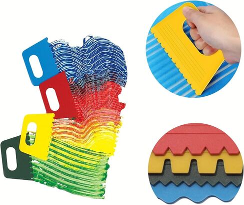 4 قطع من أدوات الرسم، كاشطات طلاء متعددة الألوان نابضة بالحياة للفن DIY، أدوات صياغة إبداعية لتقنيات الرسم المتنوعة in Saudi Arabia