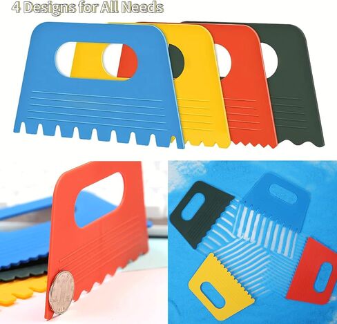 4 قطع من أدوات الرسم، كاشطات طلاء متعددة الألوان نابضة بالحياة للفن DIY، أدوات صياغة إبداعية لتقنيات الرسم المتنوعة in Saudi Arabia