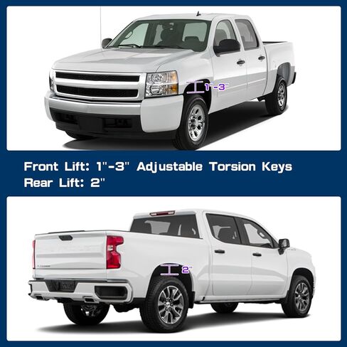 3" Front and Rear Suspension Lift Kit Compatible With Chevy Silverado GMC Sierra 1500 4X4 4WD 1999-2007- Leveling Lift Kits with Strut Spacer and Shock Extenders in Kuwait