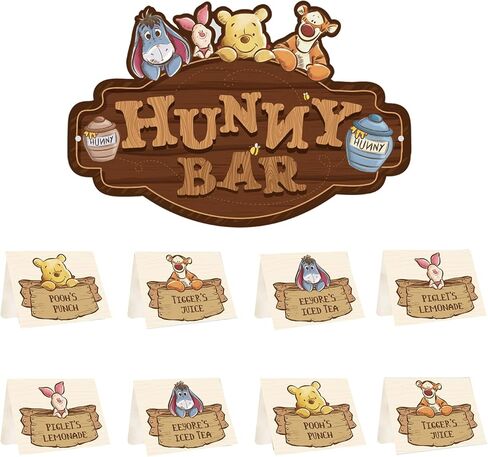 10 قطع من لافتة خيمة طعام ويني هوني لمستلزمات حفلات أعياد الميلاد، هدايا استحمام الطفل، ديكور الحفلات in Kuwait