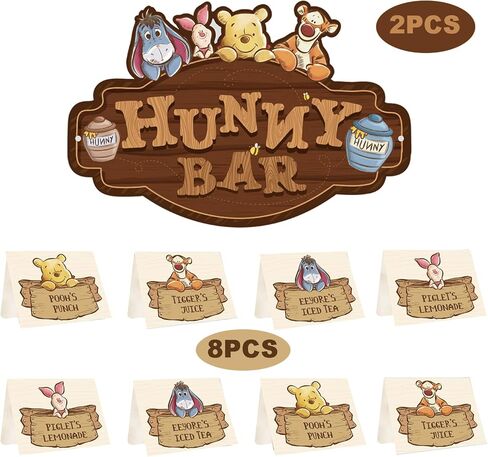 10 قطع من لافتة خيمة طعام ويني هوني لمستلزمات حفلات أعياد الميلاد، هدايا استحمام الطفل، ديكور الحفلات in Kuwait