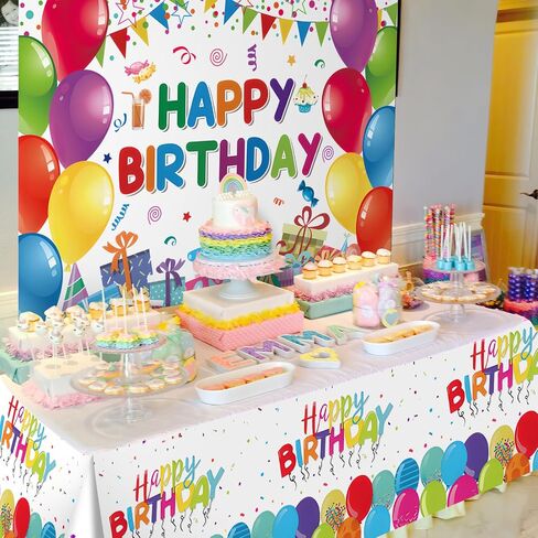 115Pcs Rainbow Party Decorations Birthday Supplies Colorful Balloons Garland Arch Kit Happy Birthday Backdrop Tablecloth Kids Girls Boys Rainbow Theme Birthday Party Decorations Decor in Saudi Arabia