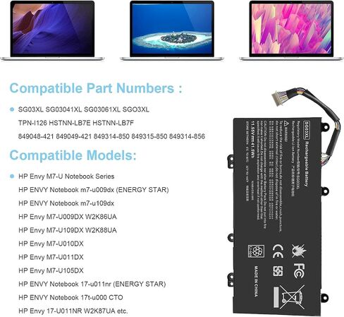TREE.NB SG03XL Battery for HP Envy M7-U Notebook HP Envy Notebook 17-u011nr Spare Battery 849048-421 849049-421 849314-850 849315-850 849314-856 in Saudi Arabia
