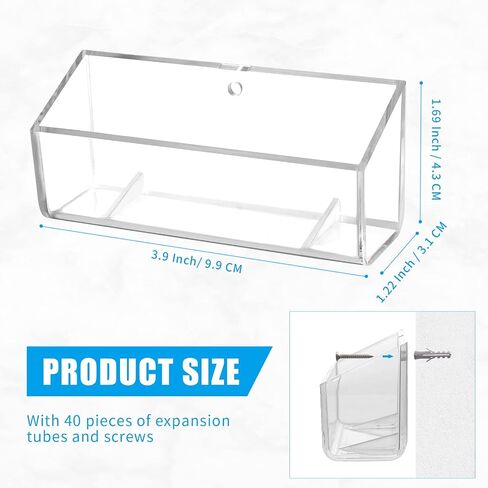 WANGDEFA 16 Pieces Wall Mount Rack Card Holder Business Card Holder Wall Hanging Business Card Holder Clear Wall Mount Business Card Holder for Office Home Display (16) in Saudi Arabia