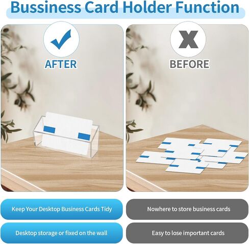 WANGDEFA 16 Pieces Wall Mount Rack Card Holder Business Card Holder Wall Hanging Business Card Holder Clear Wall Mount Business Card Holder for Office Home Display (16) in Saudi Arabia
