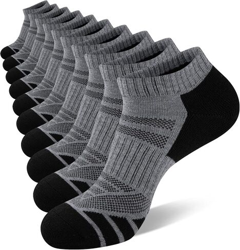 Heatuff 10 Pairs Mens Cushion Ankle Socks, Athletic Running Breathable Low Cut Casual Socks in Saudi Arabia
