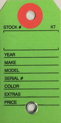 Paper Key Tag with Metal Rings - Green 250 Quantity (C5) in Kuwait