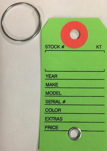 Paper Key Tag with Metal Rings - Green 250 Quantity (C5) in Kuwait