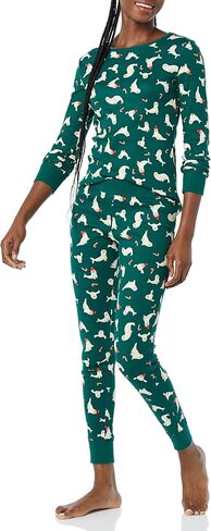 Amazon Essentials Women's Snug-Fit Cotton Pajama Set-Discontinued Colors in Saudi Arabia