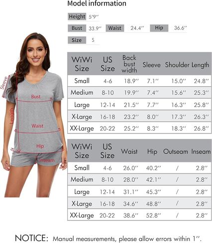 WiWi Viscose from Bamboo Pajamas for Women Loose Comfy Two Pieces Pj Set Top and Shorts Loungewear S-XXL in Saudi Arabia