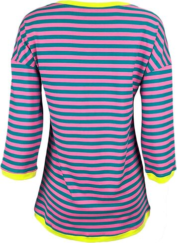 تيشيرتات نسائية صيفية بأكمام 3/4 من Dailiup كاجوال برقبة على شكل حرف V وتيز سادة وجذابة وبلوزات علوية أساسية in Kuwait