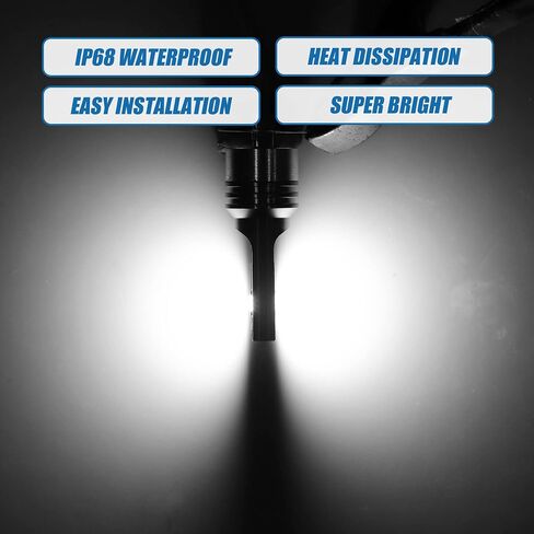 مصابيح الضباب LED H3 6000K أبيض بارد فائق السطوع 80 وات رقائق CSP للطاقة LED قيادة السيارة وتشغيل DRL مصباح ساطع IP67 مقاوم للماء من الألومنيوم الأبيض (مجموعة من 2) in Saudi Arabia