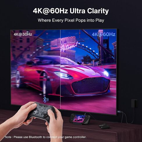 IVANKY 2 في 1 USB C إلى HDMI 100W كابل شحن لسطح البخار OLED/ASUS ROG Ally X/MSI Claw، كابل مجدول من النايلون 4K@60 هرتز، موصل محول تلفزيون محمول للسفر لتمديد شاشة التلفزيون، أزرق منتصف الليل in Kuwait